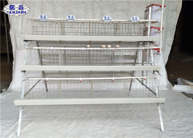 La cage galvanisée de poulet de couche, ponte d'oeufs de 3 rangées met en cage 24 nids